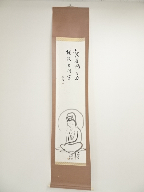 JAPANESE HANGING SCROLL / HAND PAINTED / KANNON 